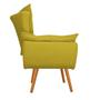 Imagem de Conjunto Namoradeira, Poltrona e Puff Fenzzi Pés Palito Mel Sala de Espera Suede Amarelo - KDAcanto Móveis