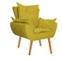 Imagem de Conjunto Namoradeira, Poltrona e Puff Fenzzi Pés Palito Mel Sala de Espera Suede Amarelo - KDAcanto Móveis