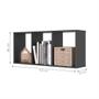 Imagem de Conjunto Nichos 3 Compartimento Colorado Preto Onix