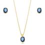 Imagem de Conjunto oval cristal azul safira ouro