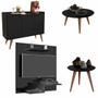 Imagem de Conjunto Painel Jet Plus / Aparador Buffet Wood / Mesa de Centro e Lateral Cissa - Preto