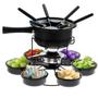 Imagem de Conjunto Panela Fondue Aparelho Giratório 16 pc Aspen Completo Kit Fundi Carrossel c/ Rechaud Receitas Doce