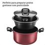 Imagem de Conjunto Panela para Pudim 3 em 1 Revestimento Antiaderente 3,2L Cereja TVT Alça Antitérmica MTA - 8923