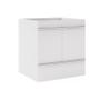 Imagem de Conjunto para Banheiro com Espelheira Gabinete Lavatório em Porcelanato com Cuba Esculpida 60cm