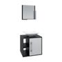 Imagem de Conjunto para Banheiro Gabinete com Cuba Folha L38 e Espelheira Soft 500  Preto Ônix com Branco
