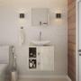 Imagem de Conjunto para Banheiro Gabinete com Cuba Folha L38 e Espelheira Soft 500  Snow