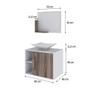 Imagem de Conjunto para Banheiro Gabinete com Cuba Folha L38 e Espelheira Soft 600   Branco com Nogal