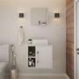 Imagem de Conjunto para Banheiro Gabinete com Cuba Q32 e Espelheira Soft 500  Branco