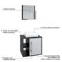 Imagem de Conjunto para Banheiro Gabinete com Cuba Q32 e Espelheira Soft 500  Preto Ônix com Branco