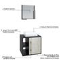 Imagem de Conjunto para Banheiro Gabinete com Cuba Q32 e Espelheira Soft 500  Preto Onix com Snow