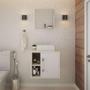 Imagem de Conjunto para Banheiro Gabinete com Cuba Q32 e Espelheira Soft 500  Snow com Branco