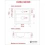 Imagem de Conjunto para Banheiro Gabinete com Cuba Quadrada Q32 e Espelheira Soft 500W