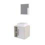 Imagem de Conjunto para Banheiro Gabinete com Cuba Quadrada Q32 e Espelheira Soft 500W