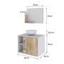 Imagem de Conjunto para Banheiro Gabinete com Cuba Redonda R30 e Espelheira Soft 600  Branco com Carvalho