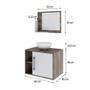 Imagem de Conjunto para Banheiro Gabinete com Cuba Redonda R30 e Espelheira Soft 600  Carvalho Dark com Branco