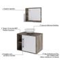 Imagem de Conjunto para Banheiro Gabinete com Cuba Redonda R30 e Espelheira Soft 600  Carvalho Dark com Branco
