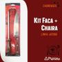 Imagem de Conjunto Para Churrasco Faca Aço Inox Chaira Amolador Jatobá