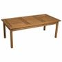 Imagem de Conjunto para Jardim com Mesa de Centro de 120x60cm, Banco de 156cm e Poltrona de 56cm em Madeira Maciça Stain Nogueira