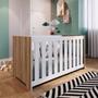 Imagem de Conjunto para Quarto de Bebê com Cômoda 2 Gavetas e Berço com Colchão Aconchego