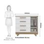 Imagem de Conjunto Para Quarto de Bebê com Cômoda e Berço 100% MDF Kakau Retrô Espresso Móveis Branco/Carvalho