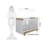 Imagem de Conjunto Para Quarto de Bebê com Cômoda e Berço 100% MDF Kakau Retrô Espresso Móveis Branco/Carvalho