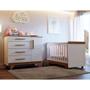 Imagem de Conjunto Para Quarto de Bebê com Cômoda e Berço 100% MDF Kakau Retrô Espresso Móveis Branco/Carvalho