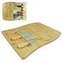 Imagem de Conjunto para Queijo e Frios c/ Faca, Garfo, Espátula e Tábua de Bambu 33x25cm