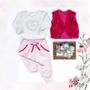 Imagem de Conjunto Paraiso Bebe Menina Colete + Body + Calça Ref 9149