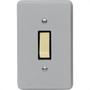 Imagem de Conjunto Perlex 4X2 Cinza Com Placa(1Simples ) 1381