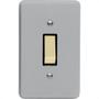 Imagem de Conjunto Perlex 4X2 Cinza Com Placa(1Simples ) 1381
