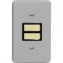 Imagem de Conjunto Perlex 4X2 Cinza Com Placa(2Simples) 1382
