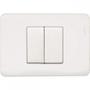 Imagem de Conjunto Perlex Aros 4X2 Branco Com Placa(1Simples+1Paralelo) 7381/1P