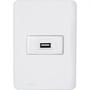 Imagem de Conjunto Perlex Aros 4X2 Branco Com Placa(1Tomada Usb) 7317