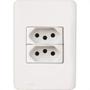 Imagem de Conjunto Perlex Aros 4X2 Branco Com Placa(2Tomadas 20A) 7315/15