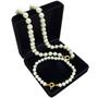 Imagem de Conjunto Pérola Colar 8mm 45cm Pulseira 6 ou 8mm Banho De Ouro 4819