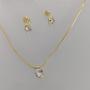Imagem de Conjunto Perola Feminino Banhado Ouro 18k - Cerâmica
