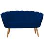 Imagem de Conjunto Pétala Namoradeira e 2 Poltronas Para Sala de Estar Suede Azul Marinho - LM DECOR