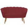 Imagem de Conjunto Pétala Namoradeira e 2 Poltronas Para Sala de Estar Suede Vermelho Bordo - LM DECOR