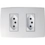 Imagem de Conjunto Pial Plus 4X2 Branco Com Placa(2Tomadas 10A) 615075