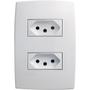 Imagem de Conjunto Pial Plus 4X2 Branco Com Placa(2Tomadas 10A) 615075