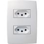 Imagem de Conjunto Pial Plus 4X2 Branco Com Placa(2Tomadas 10A) 615075