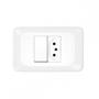 Imagem de Conjunto Pial Pop 4X2 Branco Com Placa (1Simples+Tomada 20A) Lgx10320