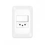 Imagem de Conjunto Pial Pop 4X2 Branco Com Placa (1Simples+Tomada 20A) Lgx10320