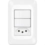 Imagem de Conjunto Pial Pop 4X2 Branco Com Placa (2Simples+Tomada 10A) Lgx113