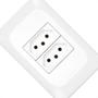 Imagem de Conjunto Pial Pop 4X2 Branco Com Placa (2Tomada 10A) Lgx303