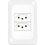 Imagem de Conjunto Pial Pop 4X2 Branco Com Placa (2Tomada 10A) Lgx303
