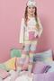 Imagem de Conjunto Pijama Infantil Blusa em Meia Malha Ursinhos Happy e Calça em Malha Fresh Listrada c/Tapa Olho - Kukie