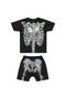 Imagem de Conjunto Pijama Infantil em Malha Estampa de Esqueleto Fone Brilha no Escuro - Elian 