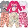 Imagem de Conjunto Pijama Infantil Menina Longo Feminino Comprido Pijamas Infantis Manga Longa Algodão Juvenil Fechado Kids