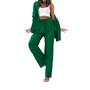 Imagem de Conjunto Plisse feminino Outfit Lizxun, de 2 peças, casual, verde, verão, S